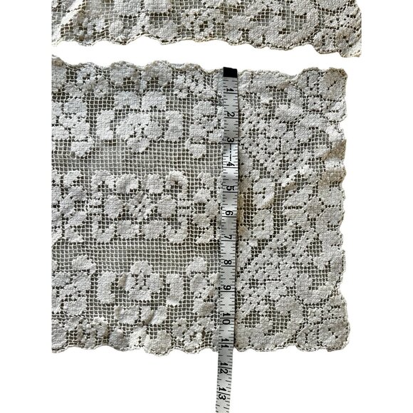 Antique Filet Bosa Lace Placemats Set Of 2 From Sardinia Italy - Picture 4 of 10